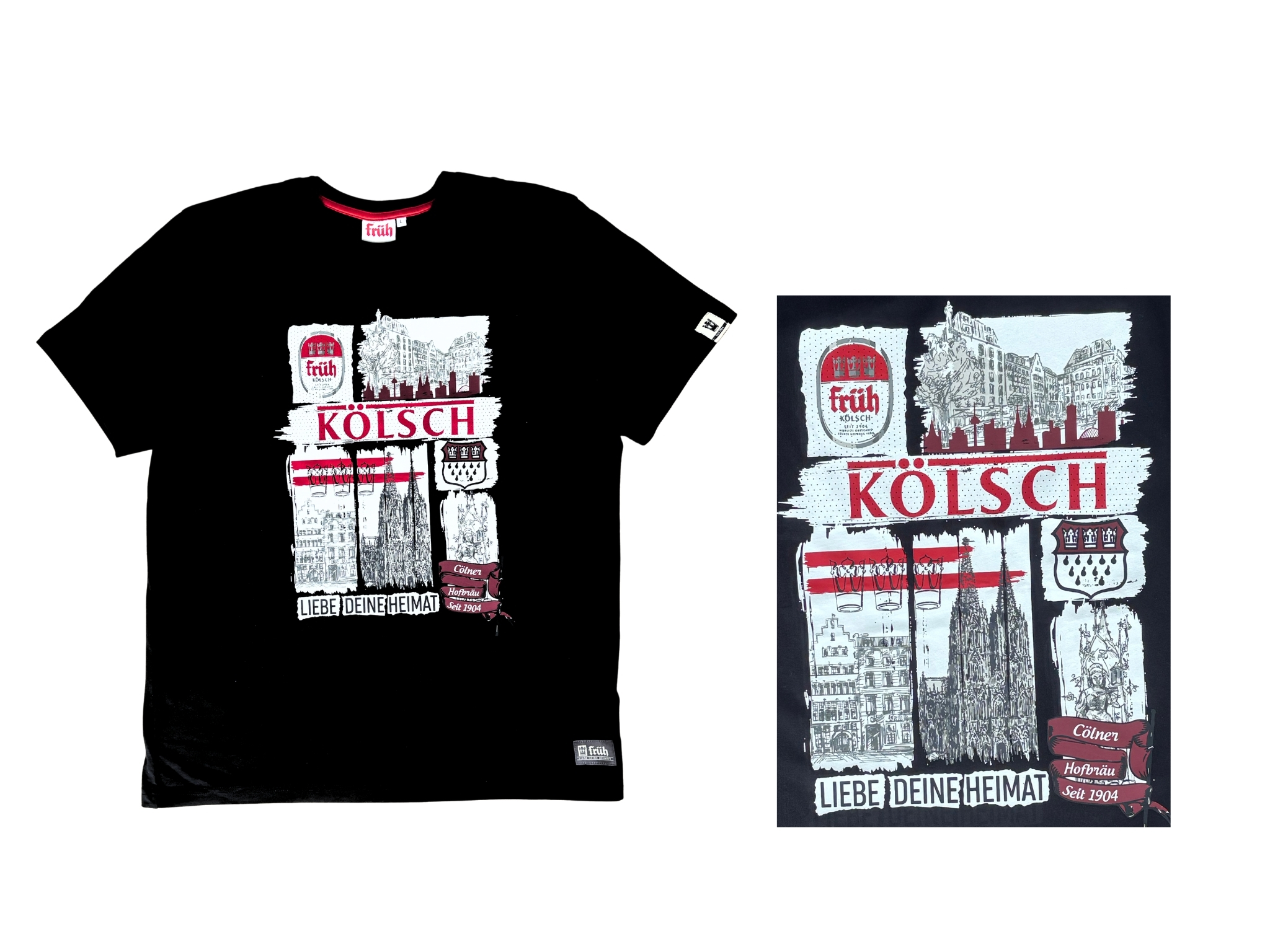 FRÜH Shirt Schwarz Collage