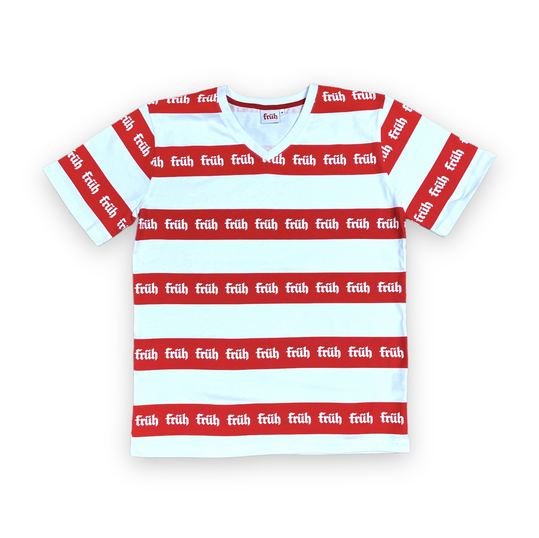 Früh Shirt mit roten Streifen S