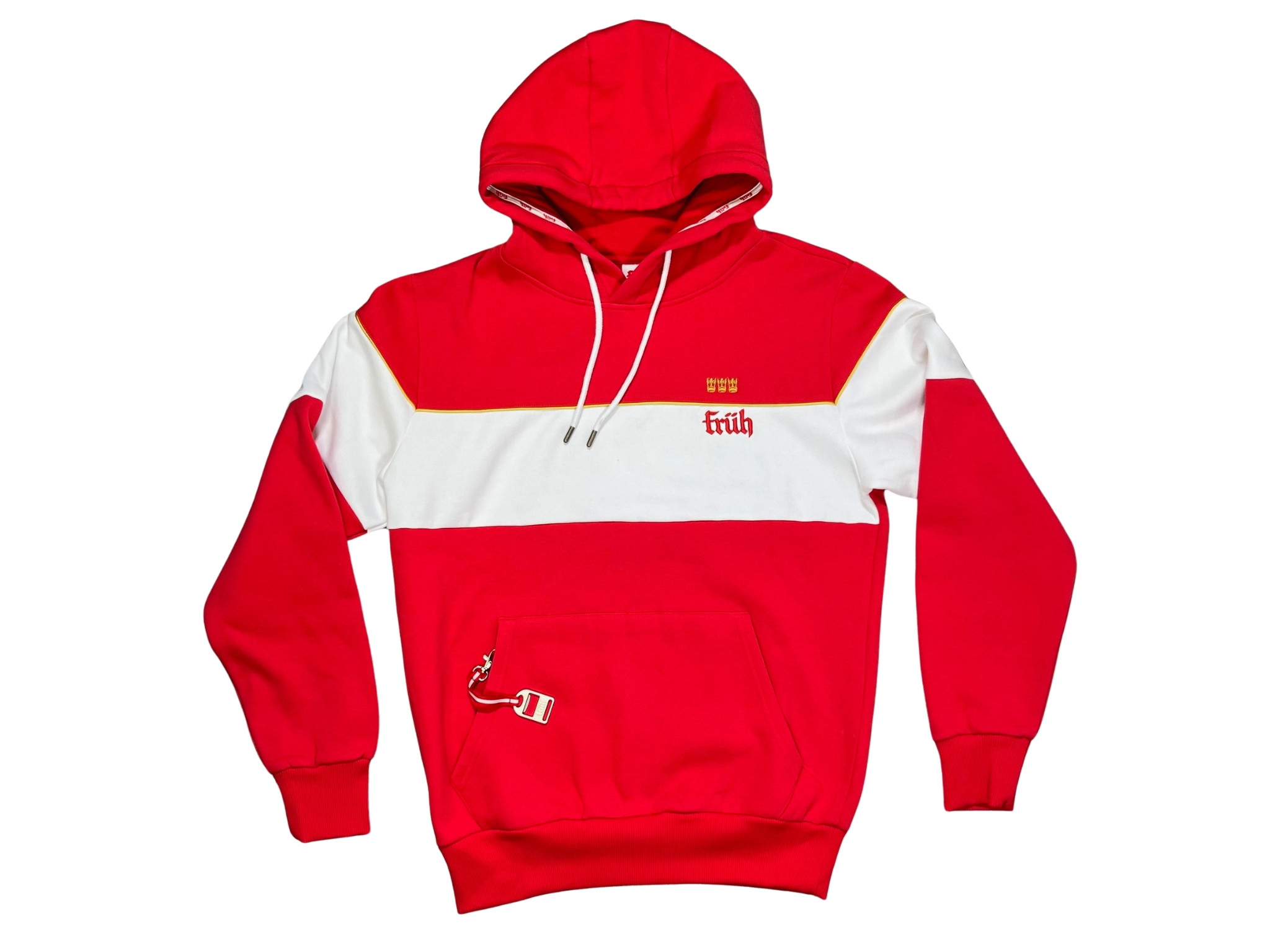 FRÜH Hoodie Rot Weiss XS