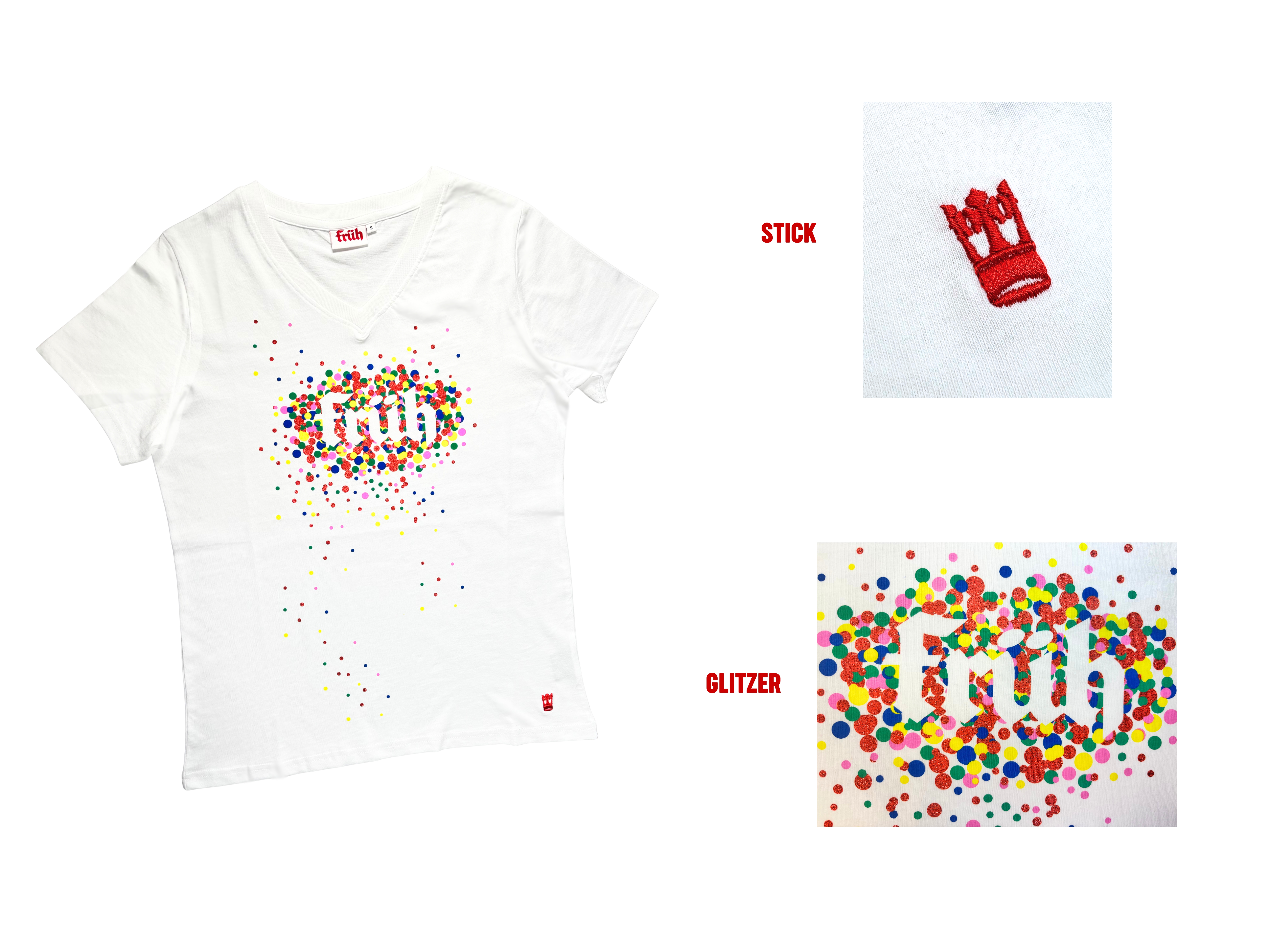 FRÜH Shirt Weiss Konfetti