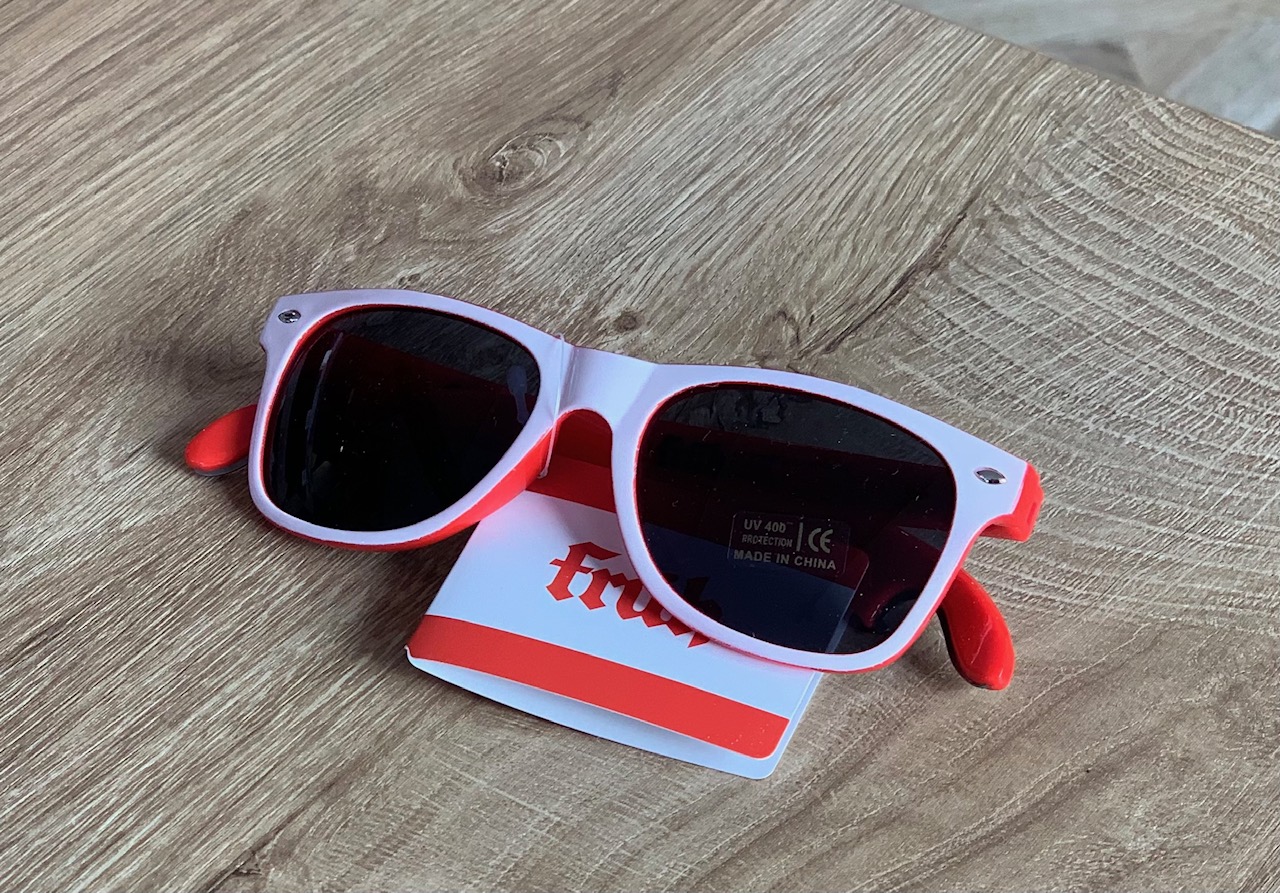 Früh Sonnenbrille Weiss-Rot
