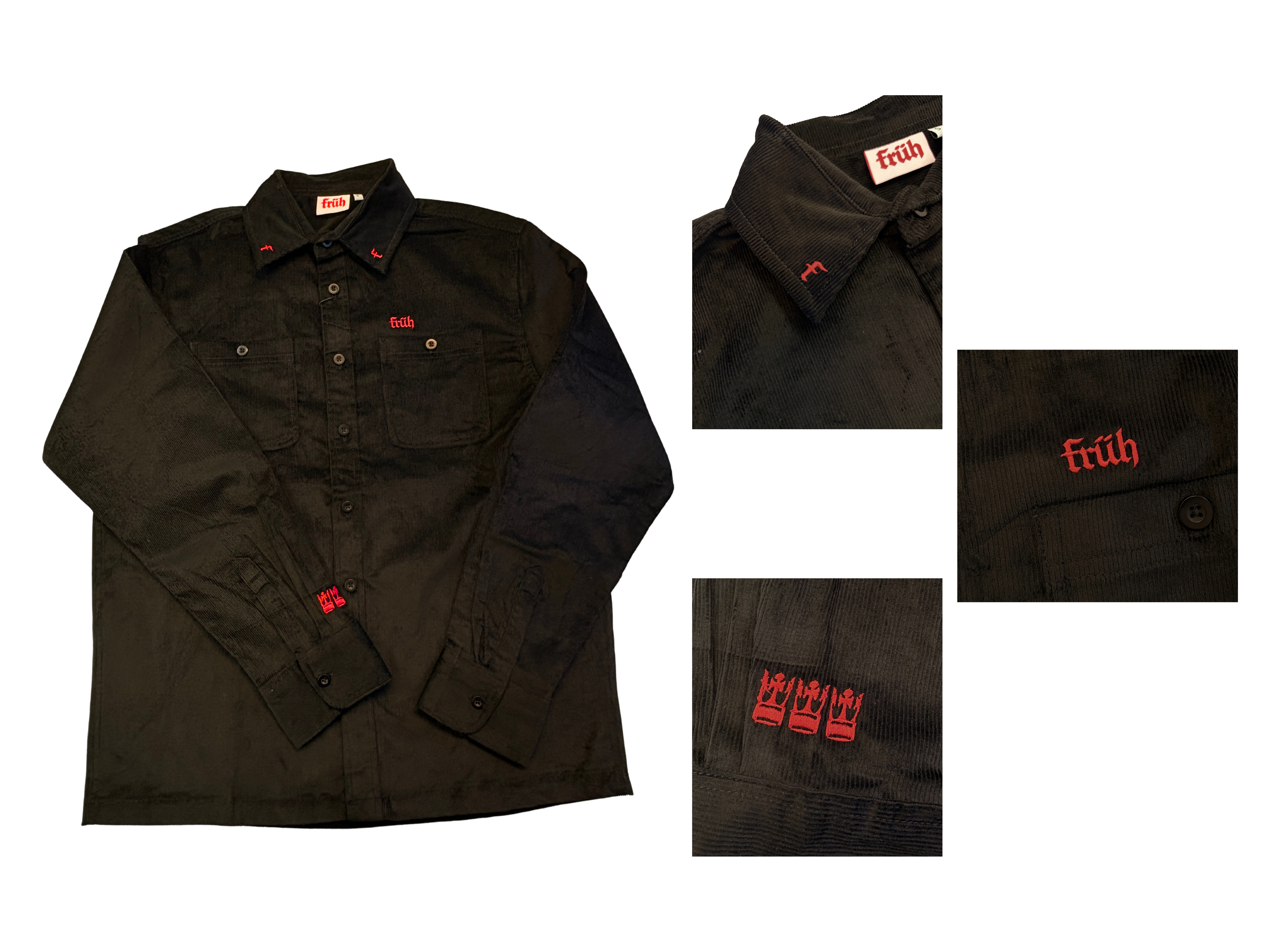 FRÜH Hemdjacke Cord schwarz