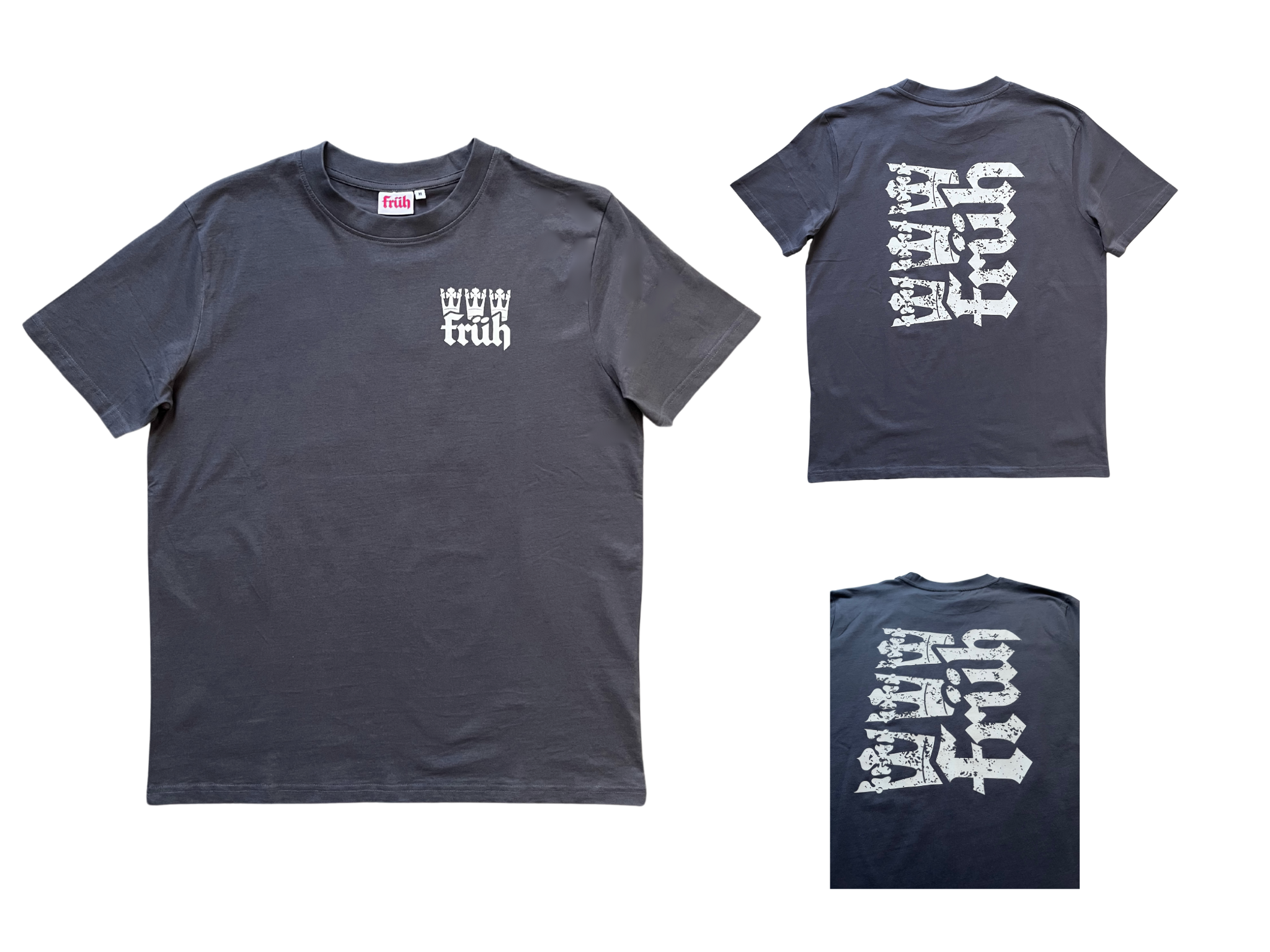 FRÜH Shirt Grau mit Kronen XS