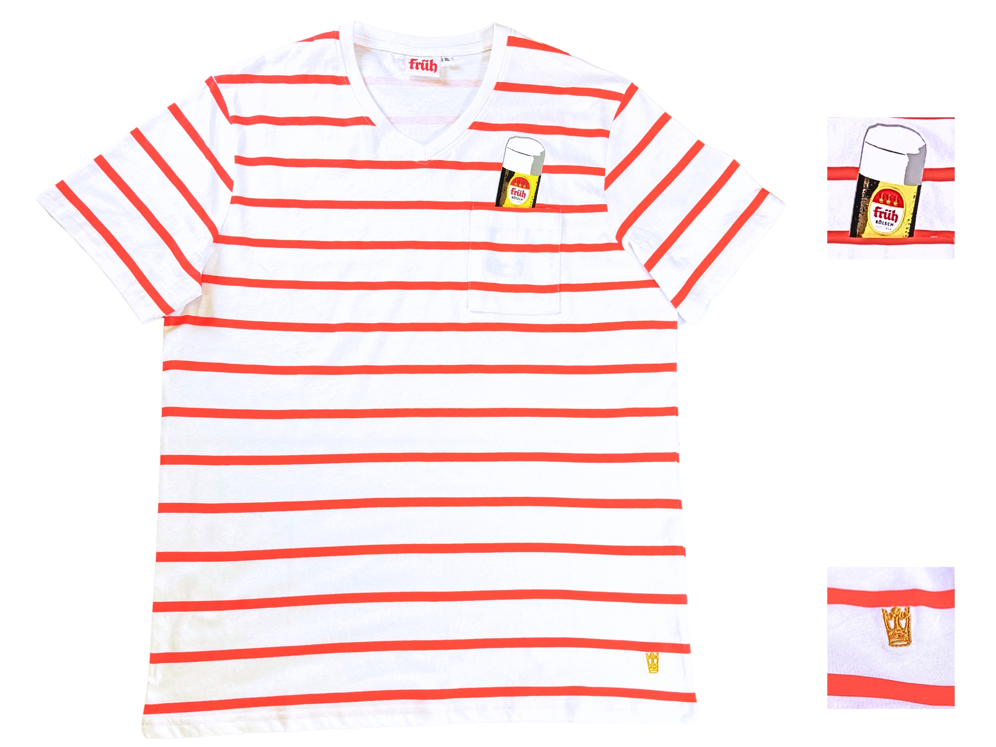 FRÜH Shirt Streifen Glas